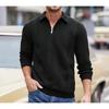 Autumn and Winter Lapel Pullover Semi-open Zipper Sweater Casual Men's Knitted Sweater