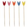 100Pcs Disposable Fruit Picks, Cocktail Picks with Decorative Leaves Flower Tips, Bamboo Skewers for Fruits Cakes Cocktails Snacks