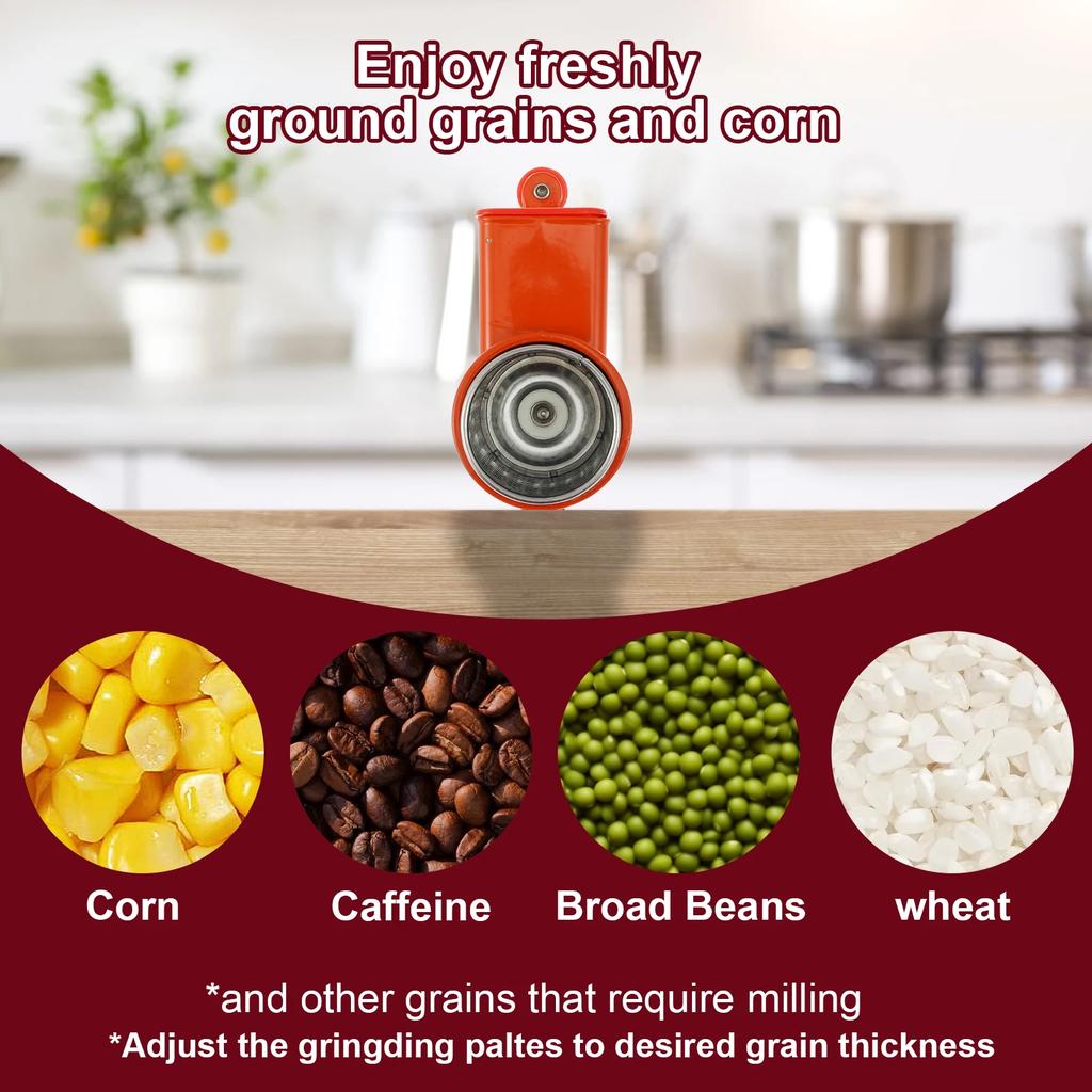 Hand Crank Grain Mill with Table Clamp Rustproof Manual Food Grinder with Blades for Home Kitchen Commercial Grinding Nut