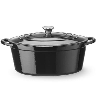 Enameled Cast Iron Oval Pot 6.88 L 405x255x134 Mm