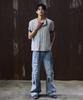 HOOVES Twin Skeleton Henley Neck Short Sleeve Tee [Melange Grey]
