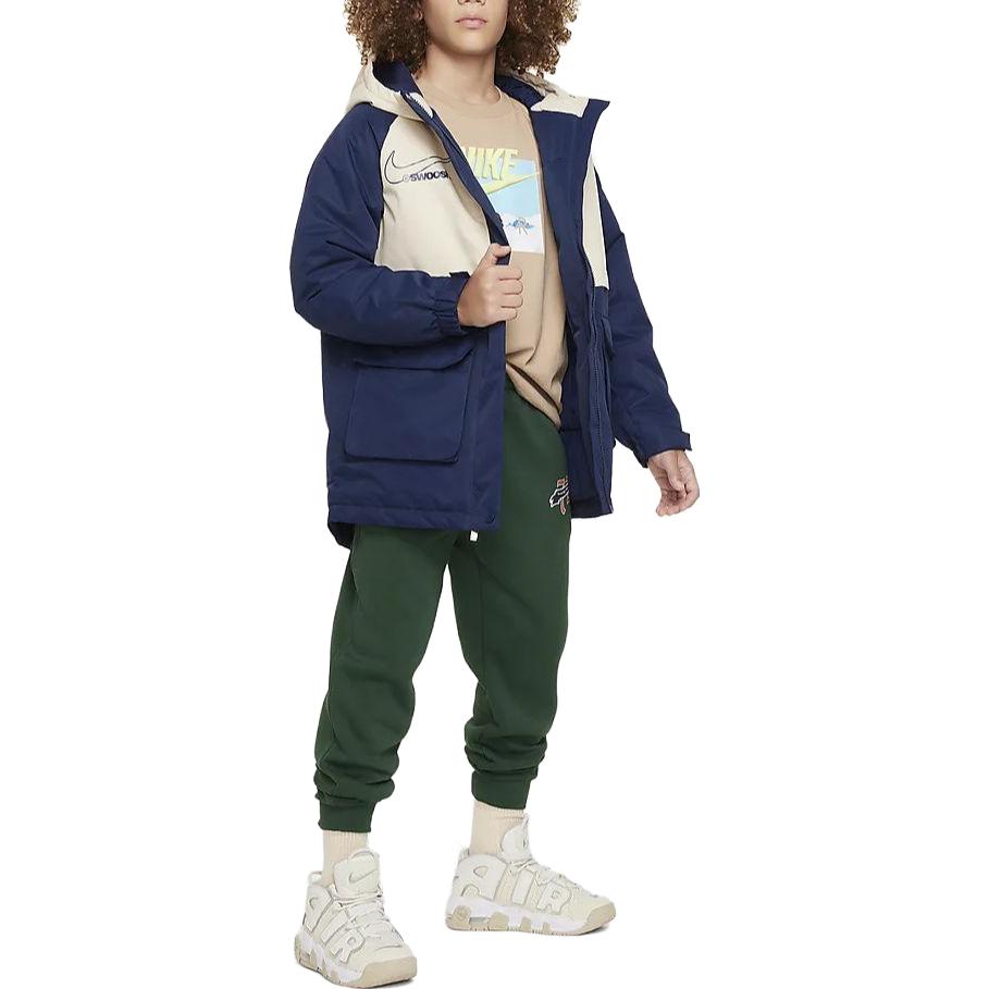 Nike Midlength Hooded Zip-Up Casual Jacket Kids Tops Deep-Teal FV3043-410