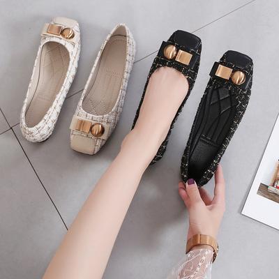 Damskie lekkie buty na płaskiej podeszwie z kwadratowymi noskami Komfortowe wsuwane płaskie baletki dla kobiet Business Casual Mokasyny Eleganckie buty na wieczorne przyjęcie weselne