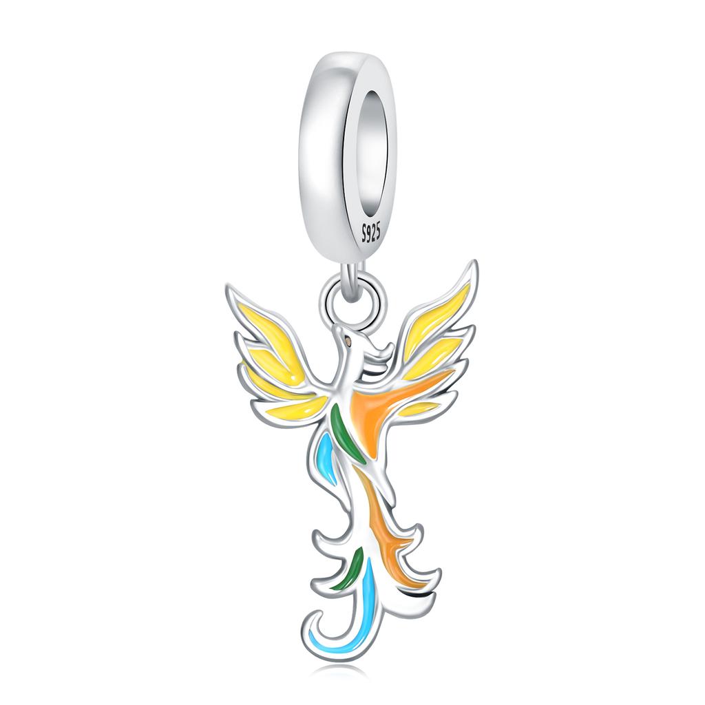 Bead Charms Copper Charm Bead Charms Authentic Colorful Phoenix Pendant Bead Charms Compatible With Bracelets Jewellery Diy Women Fine Gift Accessory