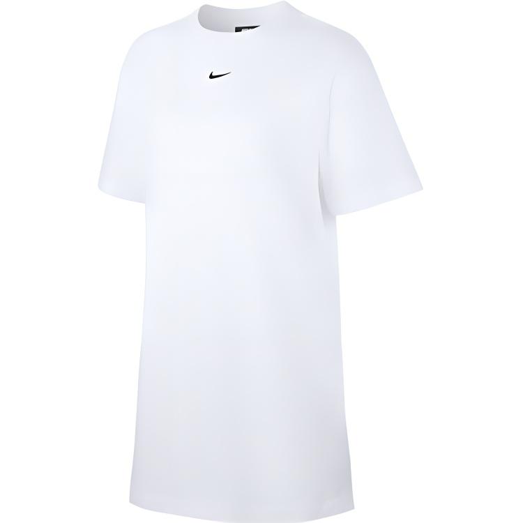 

Nike Logo Print Casual Long Sleeve Round Chevelle Dress Women Dresses White CJ2242-100 S