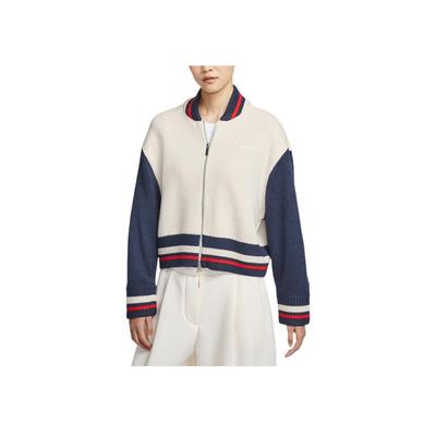 Giacca da donna sportiva casual con logo del marchio, spalla scesa, maniche lunghe, colletto da baseball HV2495104