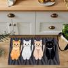 Cute Cat Carpet Rug Home Decoration Cartoon Floor Mat Living Room Kitchen Bedroom Grey White Kitten Style Home Bedroom Decor