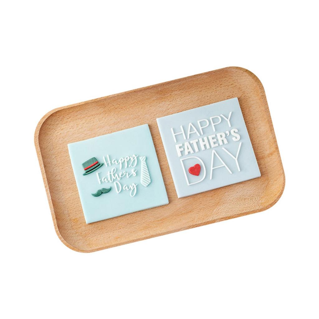 Cookie Stamp Fathers Day Fondant Stamp for Fondant Baking Happy Fathers Day Embosser Stamp Mold Cake Stamps Decoration