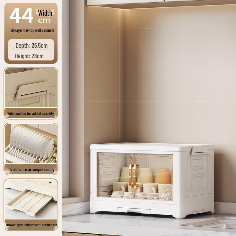 Kitchen Storage Rack for Bowls, Plates, and Chopsticks with Draining Tray