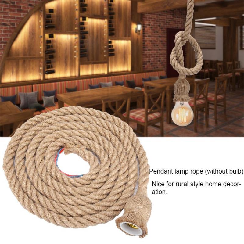 H/ängende Lampe F/ür Wohnzimmer Cafe Restaurant Bar,6heads Vintage Industrial Hemp Rope Kronleuchter Schmiedeeisen H/ängende Deckenleuchte Beleuchtungsk/örper Retro