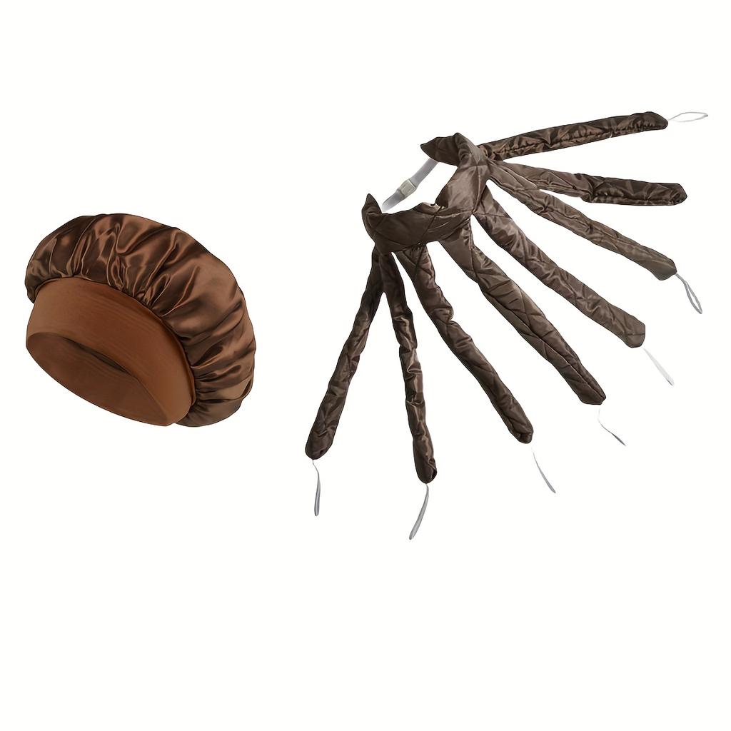 Set de 2 Piezas Diadema Rizador de Pulpo Gorro de Noche Adecuado para Cabello Largo Satén Rizador No Térmico Correa Ajustable Herramientas de Peinado