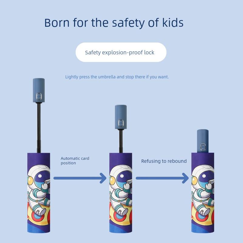 Children's Umbrella Safety Anti-Rebound Boys and Girls Kindergarten Primary School Students School Dedicated Sunny and Rainy Dual-Use Self-Opening