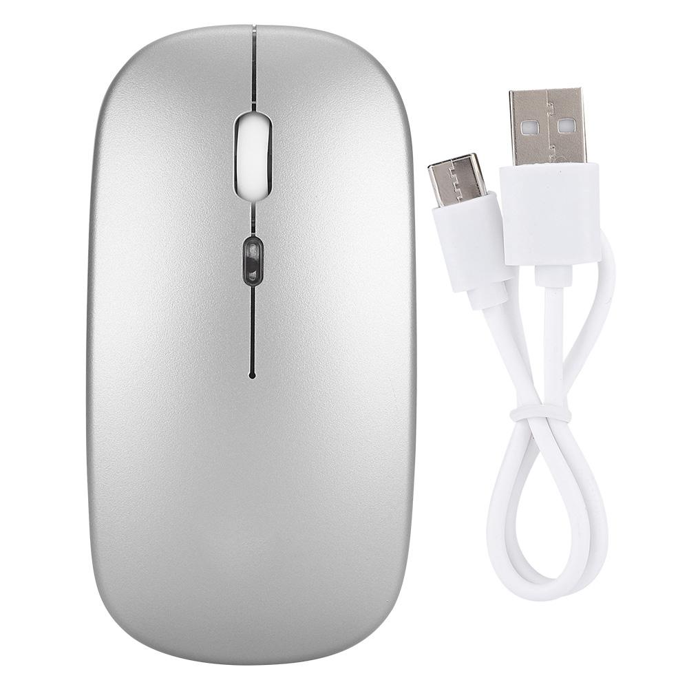 USB 2.4Ghz A2 Wireless Mouse Silent USB Mice for PC Laptop Office with 7 Color Light (Rechargeable)Silver