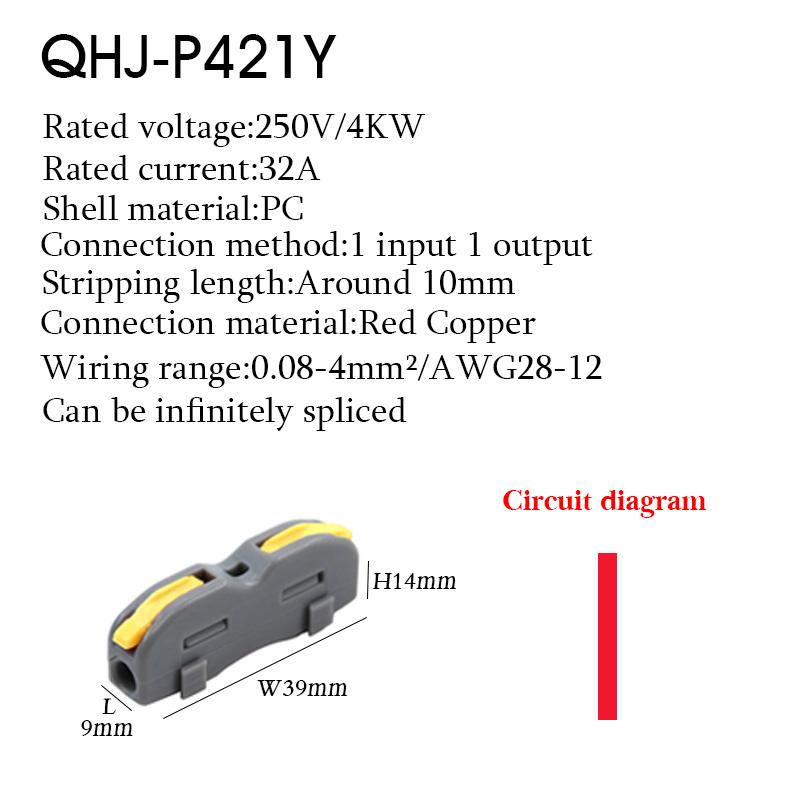 50PCS Wire Connectors Mini T Rail Fast Universal Compact Conductor Wiring Cable Electrical Connector Push-in Butt Terminal Block
