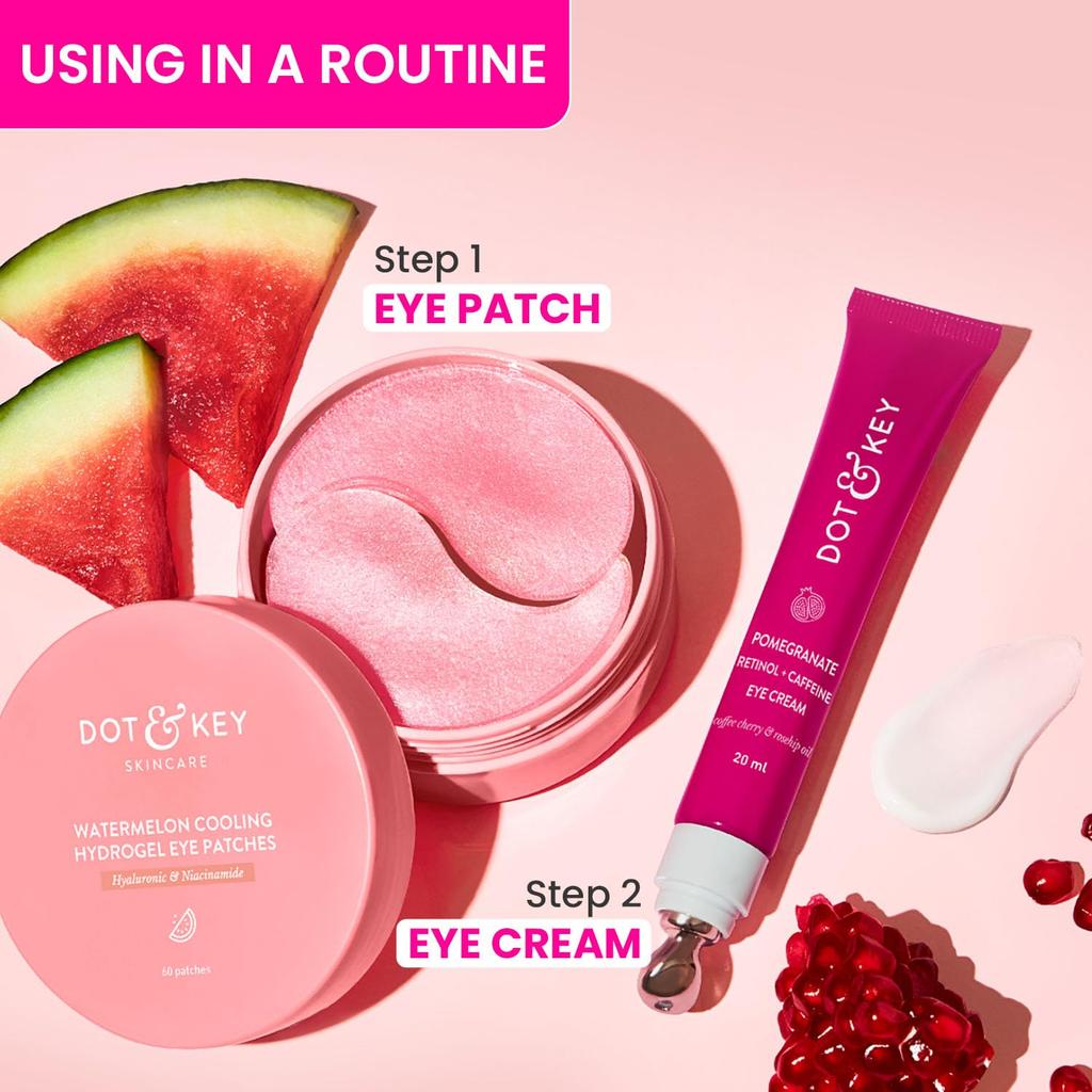 Dot & Key Patch Idrogel Anguria Sott'occhio 60 Pezzi | Idrata Istantaneamente, Riduce il Gonfiore e le Occhiaie