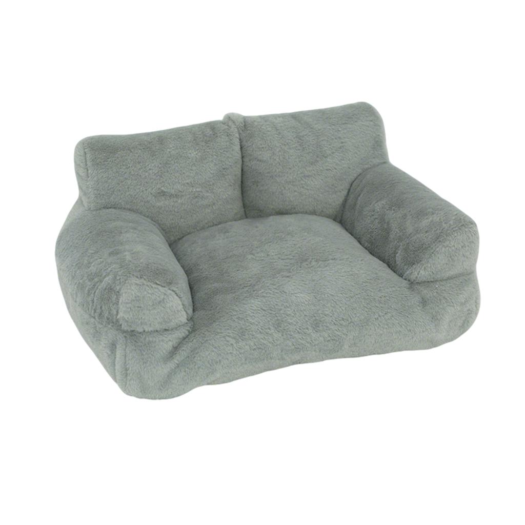 Plush Fabric Miniature Sofa Cushion for Small Pets Soft Stuffed Couch Style Bed for Dogs Cats Rabbits Indoor Use Washable Design