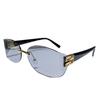 Internet celebrity hottie metal oval rimless sunglasses curved small frame UV protection European and American trimmed sunglasses
