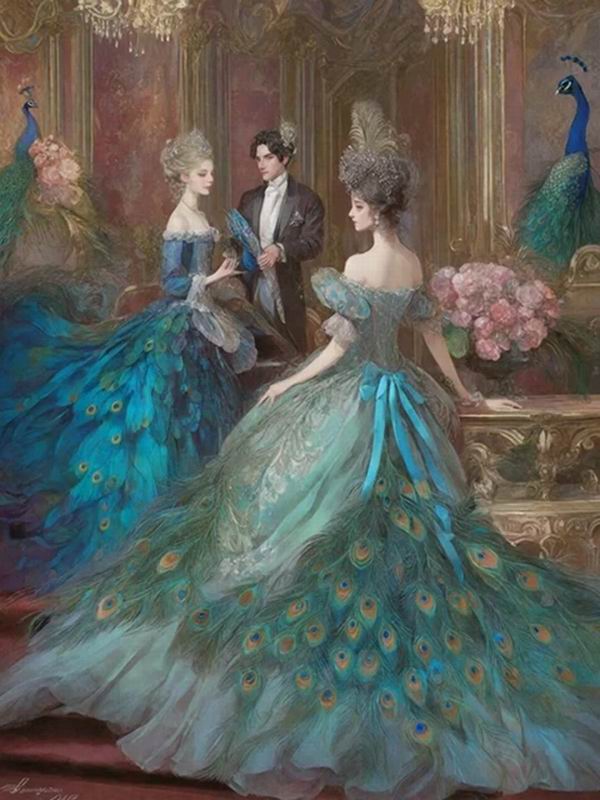 

Алмазная живопись Новая коллекция 2024 Павлины Женщина Diy Полный квадратный круглый дрель Стразы Вышивка Принцесса Мозаика Наборы для вышивки крестом Настенный декор Round drill 30x40cm