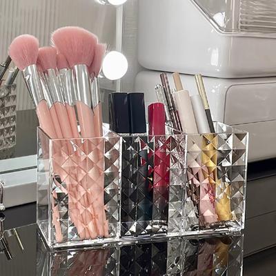 Transparent Lipstick Cosmetic Makeup Acrylic Makeup Brush Tool Storage Box Case Make-Up Brush Holder Table Organizer Makeup Tool