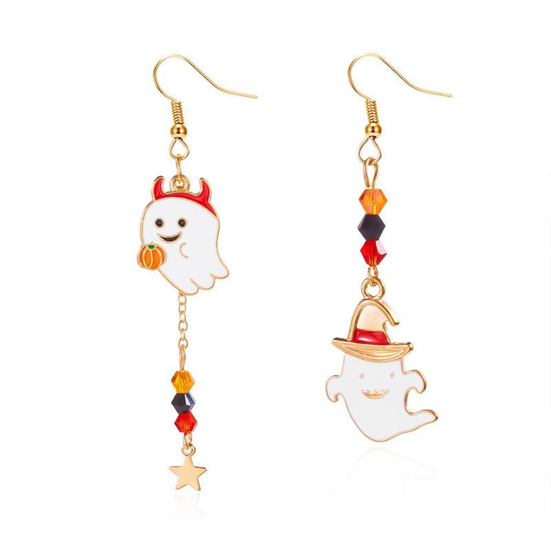 Halloween Pumpkin Ghost Earrings With Alloy Dangle For Parties And Cosplay