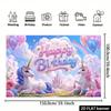 The two-dimensional plane unicorn birthday-themed background banner can also be used as a decoration for Halloween and Christmas