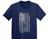 Distressed Silver American Flag - Kids Cotton T-Shirt and Kids Tshirt -