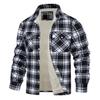 Men's Plaid Flannel Jacket Sherpa Fleece Lined Warm Winter Thick Working Coat Button Down Shirt Jacket