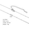 EUEAVAN 2MM Link Chain Basic Necklace For Woman Men Stainless Steel Trendy All-match Adjustable Chain DIY Jewelry Accessories