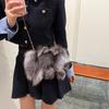 2025 new imitation fox hair women's shoulder bag trendy chain messenger bag fashionable versatile clip buckle bag