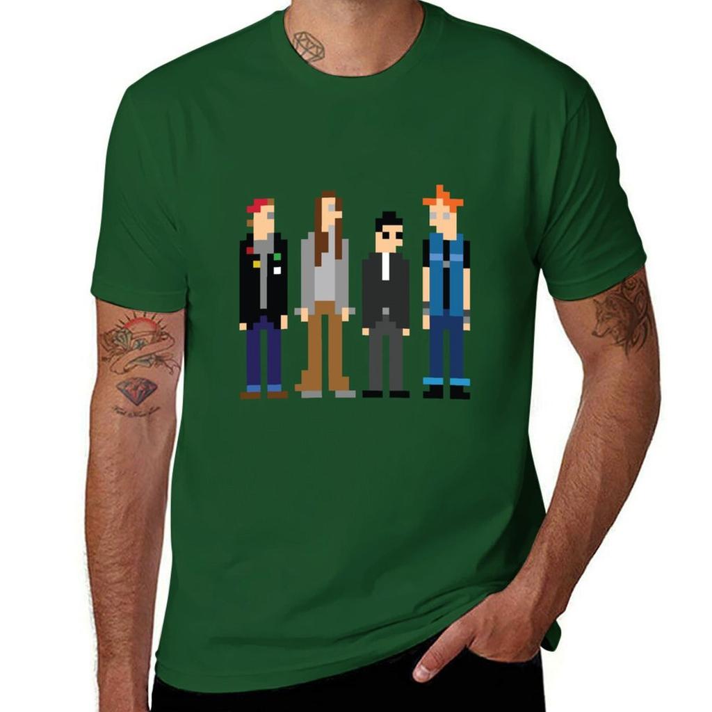 Rick Neil Mike y Vyvyan Pixel Art Camiseta Inspirada en The Young Ones camisetas personalizadas para aficionados al deporte hombre