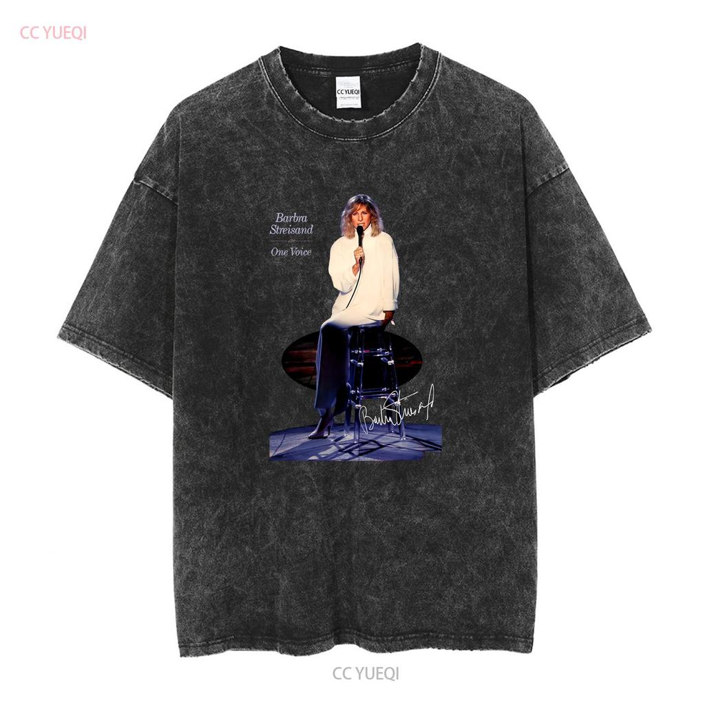 Barbra Streisand Signature For Man Woman Black All Size S 5XL T Shirt Vintage Washed Graphic Unisex Soft Breathable