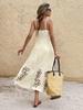 Women's Vintage Floral Spaghetti Strap Backless Dress - Casual Summer Wear