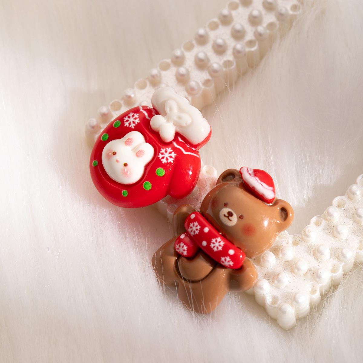 Рождественские серьги «Санта и олени»: Дизайн из полимерной глины «Серебряная игла»