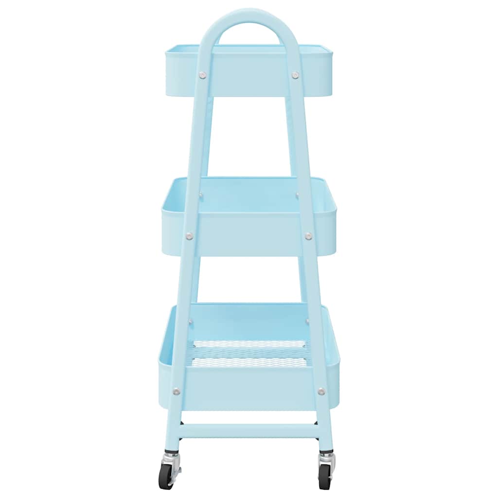 3 Tier Storage Trolley Blue 42 X 41.5 X 77 Cm Steel