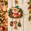 Holiday Party Supplies Christmas Fox Hanging Ornament, Wooden Cute Pendant with Glove Bell Tree Festive Decoration Charms, for Door Mantel Tree,