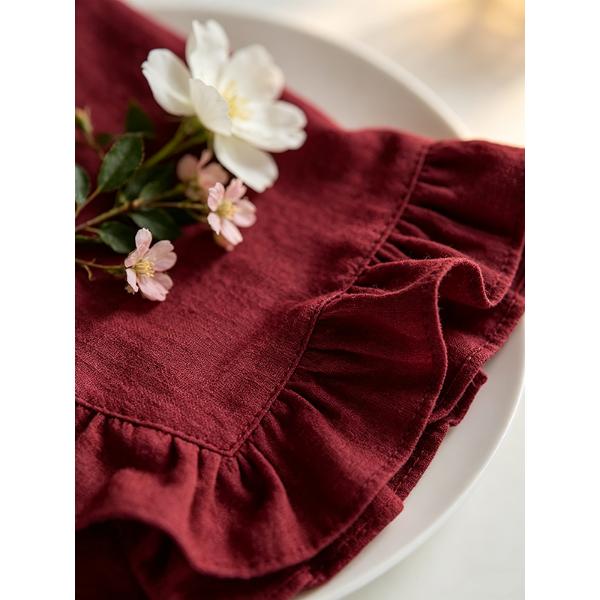 Cotton Napkins Ruffle Edge 45x45cm French Wavy Frill Washed Cloth Dinner Napkins Multiple Colors Wedding Party Table Setting Soft Washable Durable