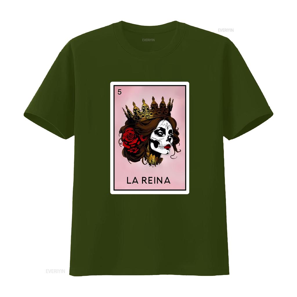 La Reina Loteria T Shirt Mothers Day for Mexican Mom Latina Queen Party Vintage Washed Designer Clothes Fashion Breathable