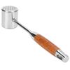 304 Stainless Steel Meat Mallets Hammer Dual Sided Meat Tenderizer Tool with Wood Handle