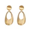 Pendientes de Clip Metálicos Vintage Forma de Gota Sin Agujero Geométricos Statement Grandes Clips para Orejas Sin Perforar