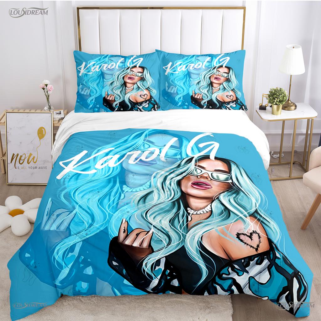 Sexy Karol G Singer Al Season Soft Duvet Cover Warm Comforter Beding set Soft Comfortable Quilt Cover plus Pilowcases Tens Single/Double/Quen/King