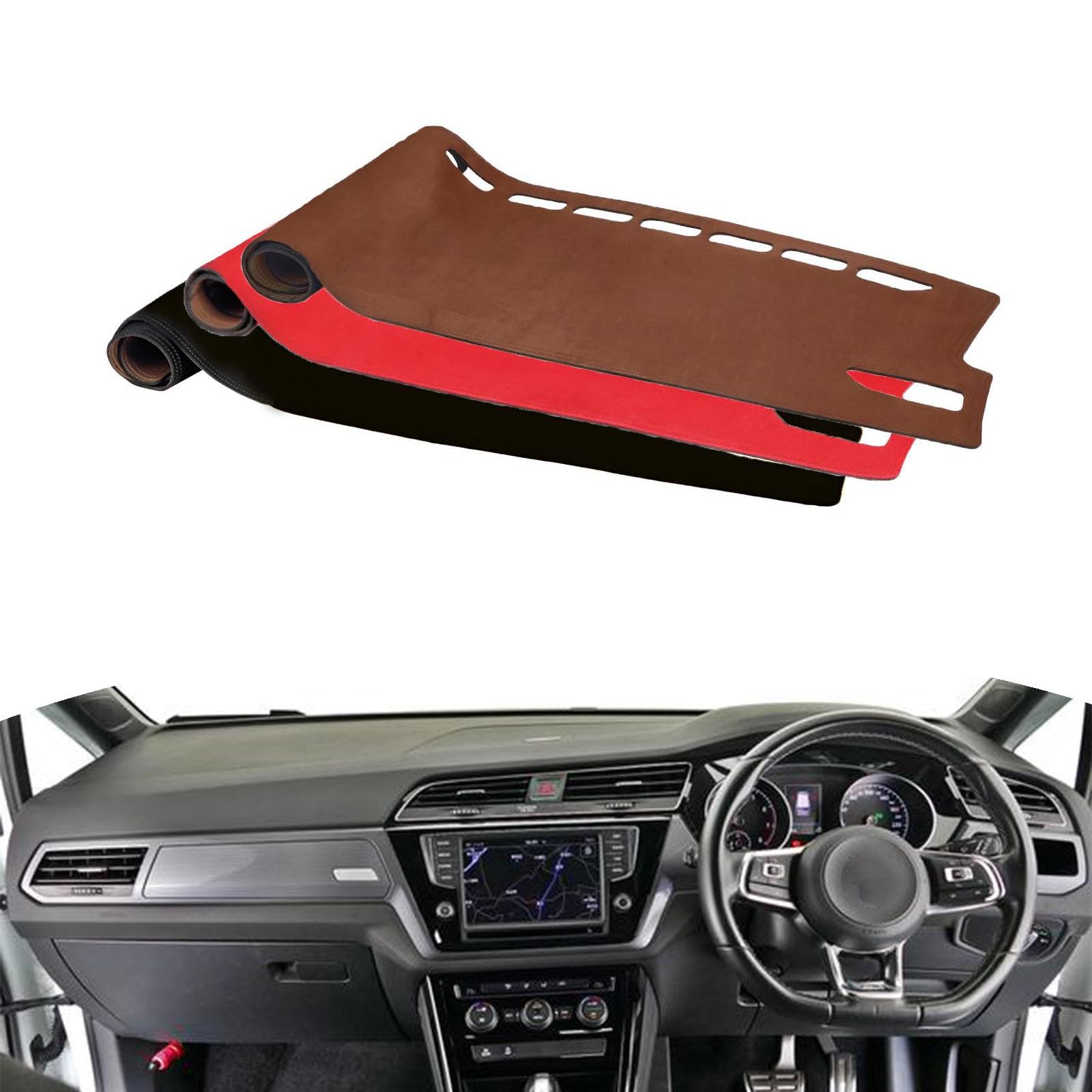 

Coeokss Dashboard Mat, Interior Mat, Suitable for 2016 Model Volkswagen Golf Touran January 2016 With storage box чёрный