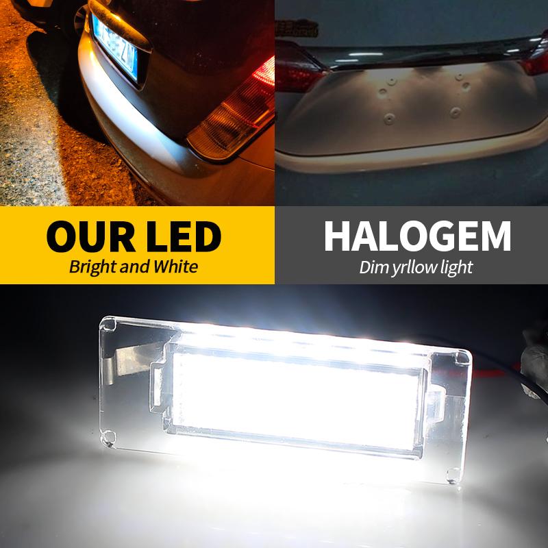 2PCS #1307272070 Led License Number Plate Lights White For Citroen Jumper Fiat Ducato Peugeot Boxer Bus Kasten Car Accessories