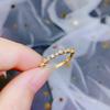 Copper Inlaid Zircon Adjustable 14K Gold Plated Japanese Style Ring - Perfect Best Friend Birthday Gift
