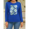 Women's Summer Floral Print Soft Stretch Long Sleeve T-shirt