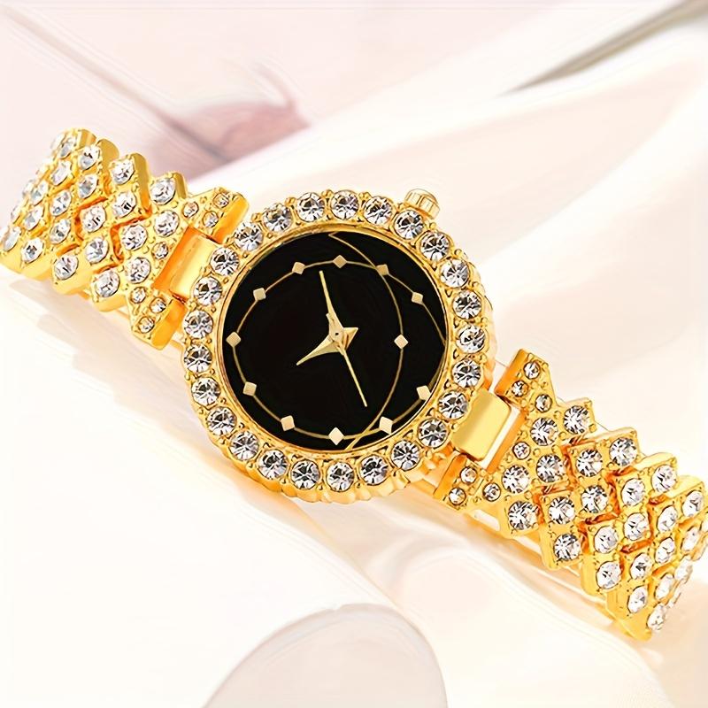 6pcs Women's Watch Set, Women's Fashionable and Casual Quartz Watch and Necklace Bracelet Ring Earring Accessory Set