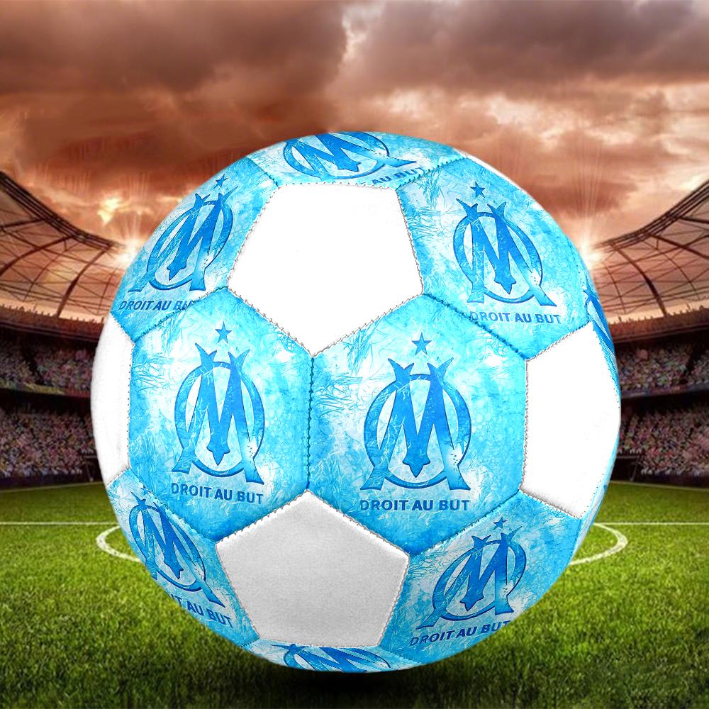 Pallone da Calcio Olympique de Marseille, colorato, adatto a tutte le età, cucito a macchina, materiale PVC, qualità da competizione, durevole e ad alto rimbalzo
