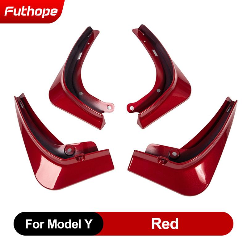 4Pcs/Set New Energy Car Mud Flaps For Tesla Model 3 Model Y -23 Mudguards Splash Guards Fender Matte Black Carbon Fiber