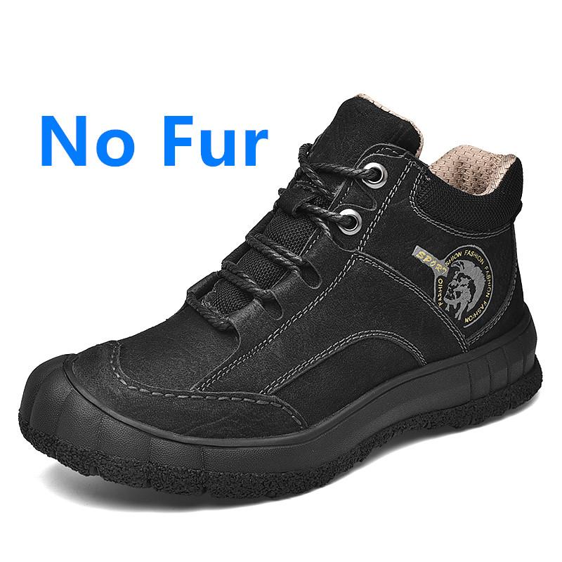 Luxury Winter Men'S Boots Genuine Leather Outdoor Hiking Shoes Men Handmade Non-Slip Warm Boots Casual Climbing Bottes D'Hiver