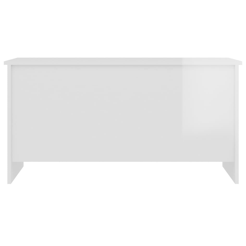 Coffee Table, High Gloss White, 102X55.5X52.5 Cm