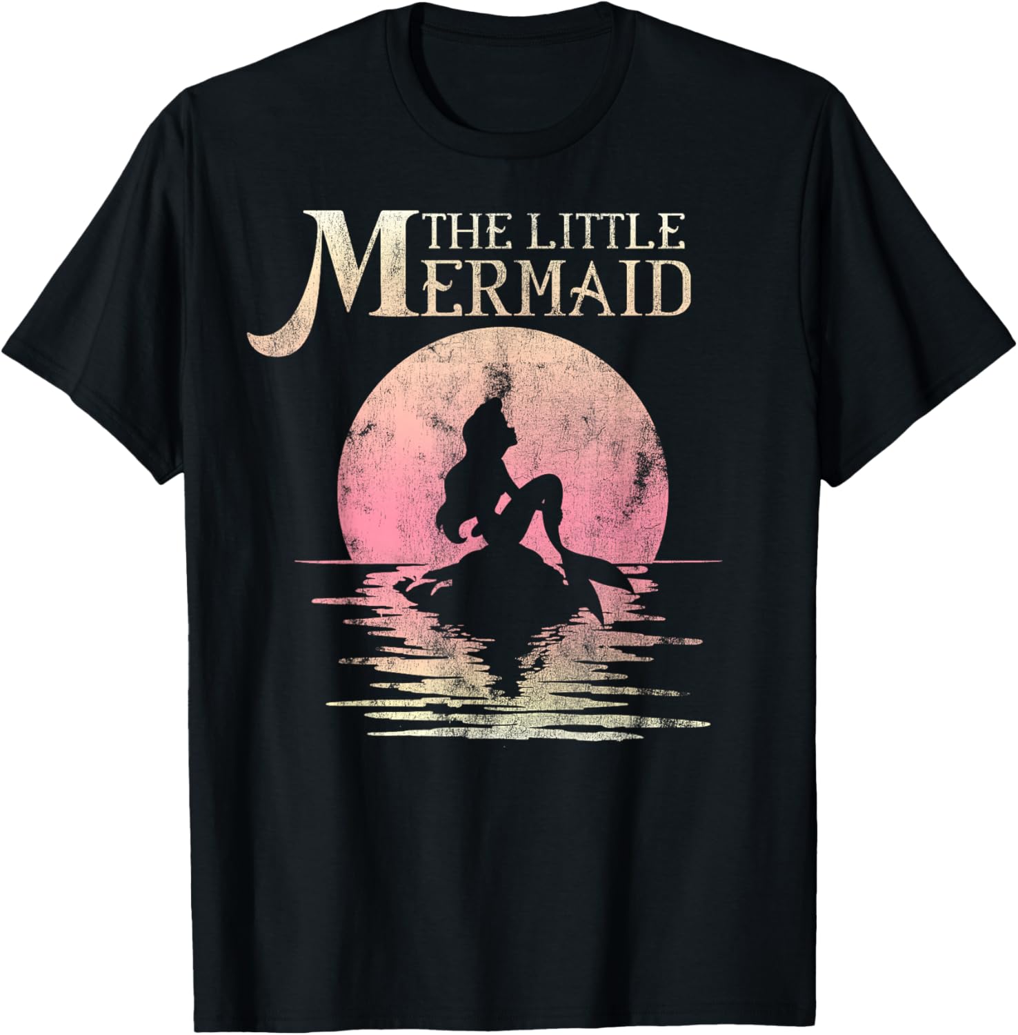 Disney The Little Mermaid Ariel Rock Moon Silhouette T-Shirt T-Shirt S разноцветный